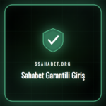 Sahabet garantili giriş ekranını gösteren bir dizüstü bilgisayar ve kilit simgesi.